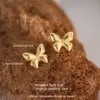 1 Pair IG Style Casual Novelty Geometric Leaf Water oplets 304 Stainless Steel Imitation Gold Ear Studs