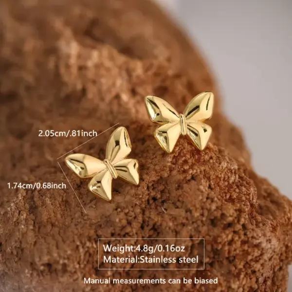 1 Pair IG Style Casual Novelty Geometric Leaf Water oplets 304 Stainless Steel Imitation Gold Ear Studs
