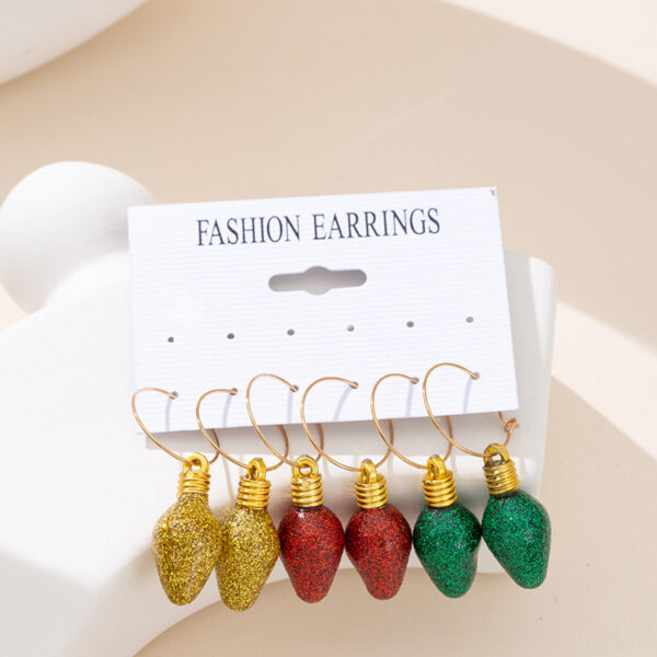 Wholesale Large hoop star bell earrings, small hoop multi-element combination Christmas earrings