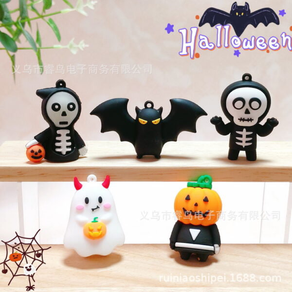 Wholesale Rn055 Halloween Series Cartoon Soft Plastic Doll Pendant Accessories Halloween Blind Box Toy Crafts Accessories