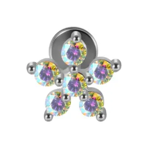 Steel Color-6 Grab Opal AB Diamond / 1.2x8mm