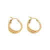 Wholesale PVD Coated 18K Gold Real Gold Plated C Shape Stainless Steel Commute Waterproof Non Tarnish Hoop Earrings Ear Studs