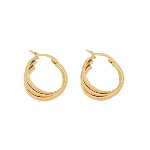 Wholesale PVD Coated 18K Gold Real Gold Plated C Shape Stainless Steel Commute Waterproof Non Tarnish Hoop Earrings Ear Studs
