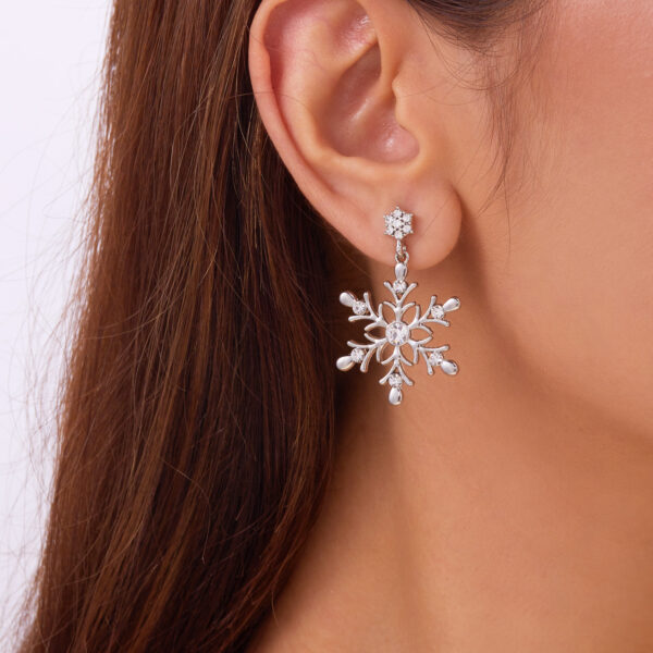 oly-6f2773ebc602f506b7326a6fea0c34eb Wholesale Christmas Snowflake Earrings Women's Fashion All-match Diamond Pearl Christmas Elements Autumn and Winter Earrings