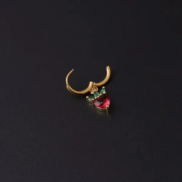 Wholesale 1 Piece Fashion Fruit Plating Inlay Copper Zircon Drop Earrings