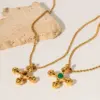 Wholesale PVD Coated Real Gold Plated Cross Stainless Steel IG Style Waterproof Non Tarnish 304 Stainless Steel Pendant Necklace
