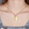 Wholesale Fashion Simple Style Envelope Letter Titanium Steel Carving Necklace