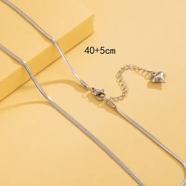 Wholesale 304 Stainless Steel Titanium Steel Solid Color Vacuum Plating Real Gold Plated 18K Gold Hip-Hop Waterproof Non Tarnish Blade Chain Necklace