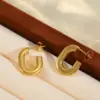 1 Pair Basic Simple Style C Shape Irregular Geometric Plating 304 Stainless Steel 18K Gold Plated Earrings
