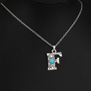 9006 silver O-Chain Letter F