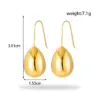 Wholesale PVD Coated Oval 304 Stainless Steel French Style Simple Style Waterproof Non Tarnish Drop Earrings