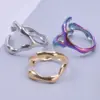 Wholesale PVD Coated Real Gold Plated Solid Color 304 Stainless Steel Commute Waterproof Non Tarnish Rings