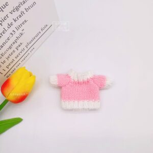 Rx130 sweater-pink coat and white collar