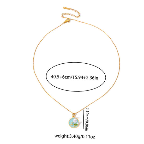 Wholesale Niche French Retro Round Pearl Necklace for Women, Fashionable Light Luxury Enamel Clavicle Chain, Exquisite Leaf Versatile Accessory