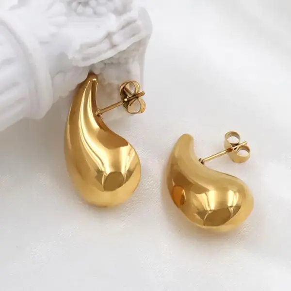 Wholesale 1 Pair Basic Geometric Plating Stainless Steel 18k Gold Plated Ear Studs