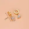 1 Pair Fashion Sector Heart Shape Tassel Gold Plated Inlay 304 Stainless Steel Zircon Stainless Steel Earrings