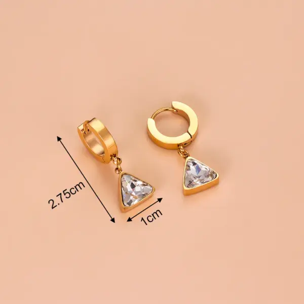 1 Pair Fashion Sector Heart Shape Tassel Gold Plated Inlay 304 Stainless Steel Zircon Stainless Steel Earrings