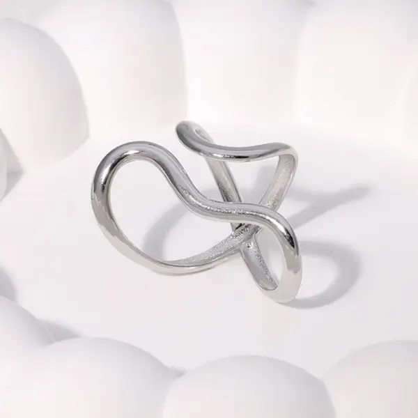 PVD Coated Real Gold Plated 18K Gold Asymmetrical Irregular 304 Stainless Steel Simple Style Korean Style IG Style Waterproof Non Tarnish Open Rings