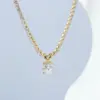 Wholesale PVD Coated Real Gold Plated 18K Gold Geometric 304 Stainless Steel Fashion Waterproof Non Tarnish 304 Stainless Steel Necklace