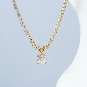 Wholesale PVD Coated Real Gold Plated 18K Gold Geometric 304 Stainless Steel Fashion Waterproof Non Tarnish 304 Stainless Steel Necklace