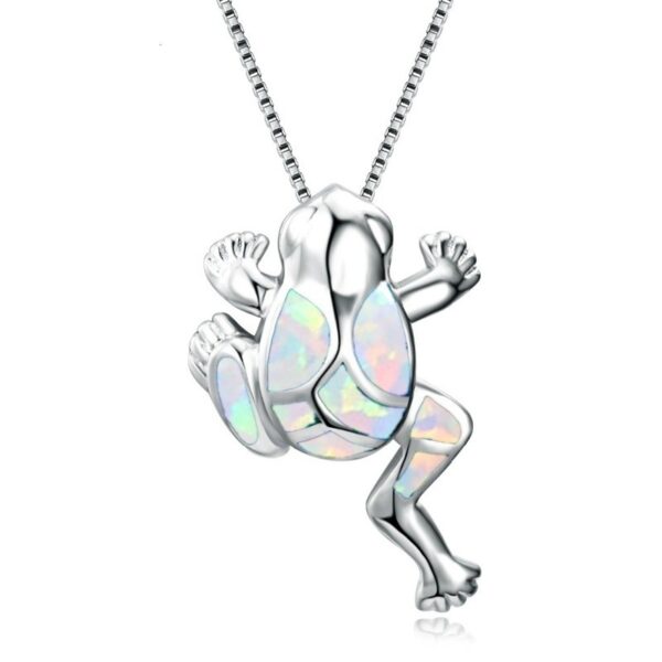 oly-6f61d964ba4bfd775a95bb8477316a56 Wholesale Yansheng European and American New Frog Aobao Pendant Necklace Cute Exquisite Blue Opal Jewelry Cross-Border