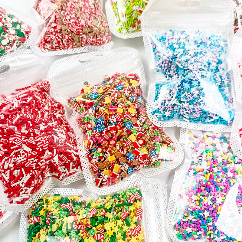 Wholesale Christmas soft y nail art slice 5MM mixed mix and match 50g small bag cross-border holiday party DIY aessories