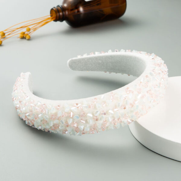 Wholesale Baroque Special-Shaped Colorful Crystal Headband for Women Hand-Sewn Thin Snge Headband Hair Aessories Niche Design
