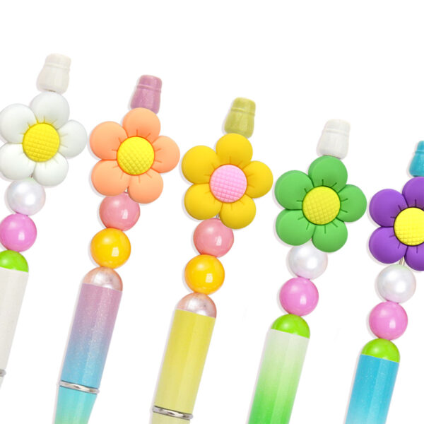 oly-6f6fed2462f7a38e568bf5f7fc1cc332 Wholesale Ballpoint Pen Beaded Accessories Cute Flowers Pvc Burnt Beads