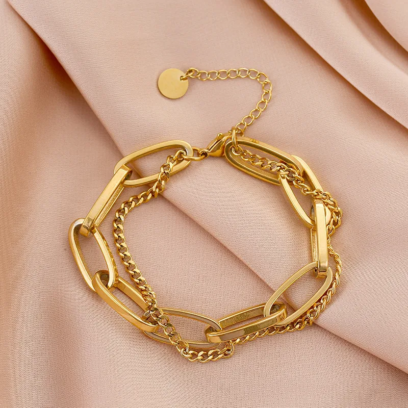Wholesale Simple Style Geometric Solid Color Titanium Steel Plating Bracelets 1 Piece