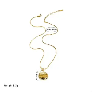 Single Bead Necklace Shell
