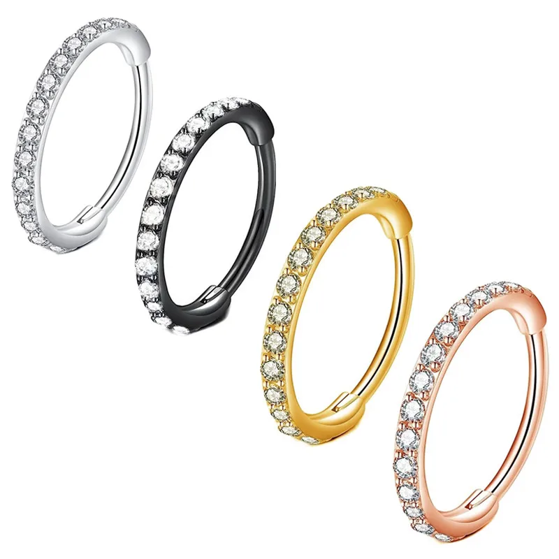 Wholesale 1 Piece Nose Rings & Studs Simple Style Classic Style Star 304 Stainless Steel Inlay Zircon Nose Rings & Studs Nose Pin