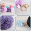 Wholesale 6PCS cross-border explosions Rex Rabbit imitation rabbit fur ball pendant artificial fur ball key chain pendant luggage hanging accessories