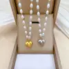 Wholesale Electroplating Golden Plated Heart Shape Titanium Steel Cute Classic Style Titanium Steel Pendant Necklace