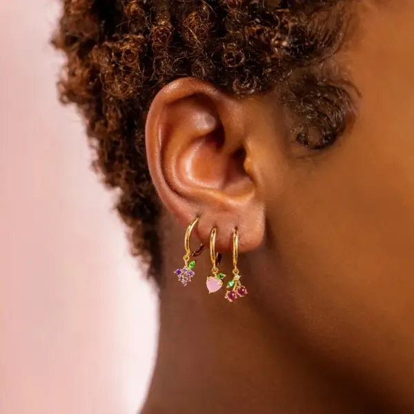 Wholesale Fruit Copper Artificial Gemstones Earrings