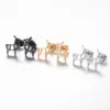 Wholesale PVD Coated 18K Gold Real Gold Plated Cactus Rabbit 304 Stainless Steel Simple Style Waterproof Non Tarnish Ear Studs