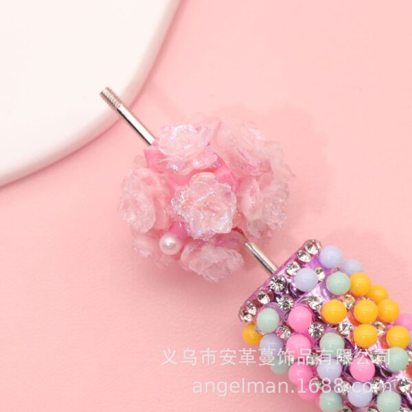 Wholesale cross-border rose ball beads ceramic mud beads heavy industry beaded diamond ball diy mobile phone chain beaded pen accessories