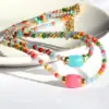 Wholesale Artificial Crystal Colorful Casual Vacation Waterproof Non Tarnish Beaded Handmade Colour Necklace