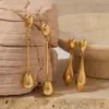 Wholesale PVD Coated Real Gold Plated 16K Gold White Gold Plated Gold Plating Water Droplets 304 Stainless Steel Casual Artistic Waterproof Non Tarnish Drop Earrings