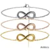 Wholesale Basic Simple Style Infinity Stainless Steel Women's Anklet