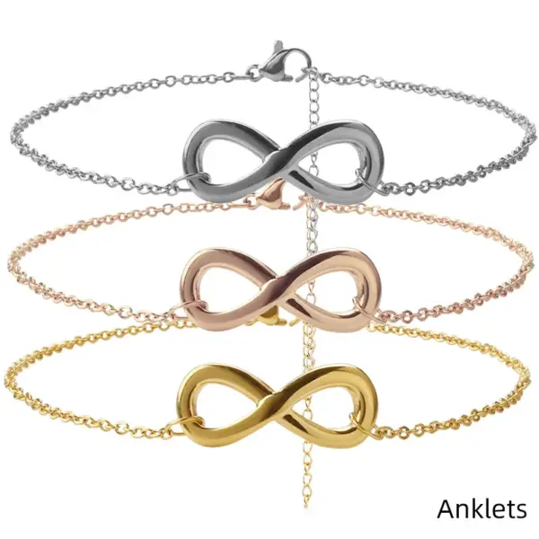 Wholesale Basic Simple Style Infinity Stainless Steel Women's Anklet