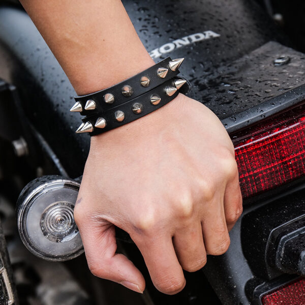 oly-6f95dc704619a6075940b9ccad614b26 Wholesale bracelet pointed rivet retro irregular winding leather bracelet