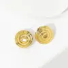 304 Stainless Steel Irregular PVD Coated Artificial Crystal Real Gold Plated Gold Plated Casual Simple Style Waterproof Non Tarnish Ear Studs