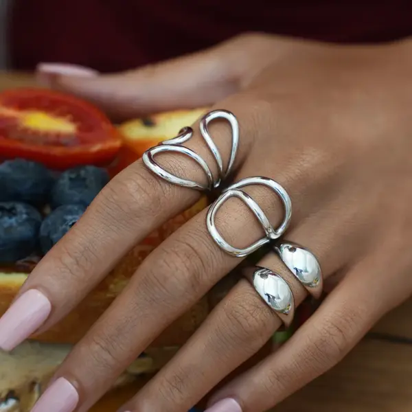 Wholesale Simple Stainless Steel Ring For Women Western Jewelry Suitable For Daily Wear Geometric Pattern 304 Stainless Steel