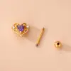 Wholesale 1 Piece 316L Stainless Steel Copper Zircon Ear Cartilage Rings & Studs Heart Shape Waterproof Non Tarnish Surgical Steel Women'S