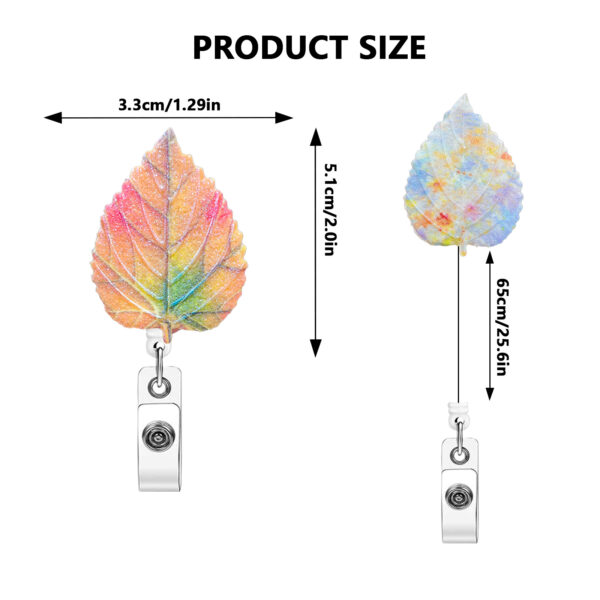 Wholesale Maple leaf leaf iridescent gradient glitter badge, easy-open buckle, office ID card, medical gift, student easy-open beauty