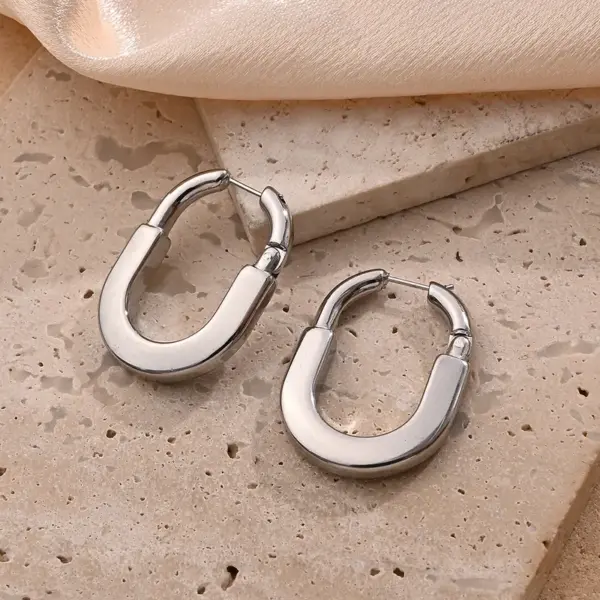 Wholesale 1 Pair/Package Casual Modern Style Sweet U Shape Handmade Polishing Plating 304 Stainless Steel 18K Gold Plated Earrings