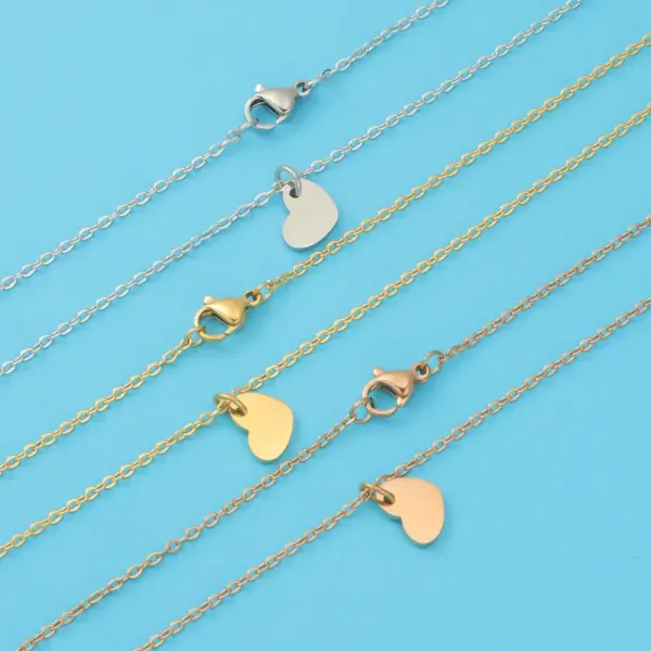 304 Stainless Steel Heart Shape PVD Coated 18K Real Gold Plated Simple Style Commute Waterproof Non Tarnish Rose Gold Gold Pendant Necklace