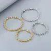 Ion Plating (IP) 18K Gold Plated Twist 304 Stainless Steel Simple Style Waterproof Non Tarnish 304 Stainless Steel Bracelets