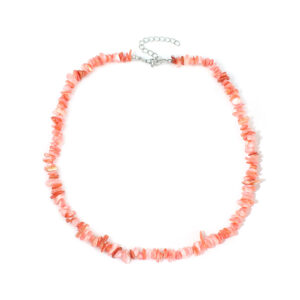 Pink irregular gravel necklace