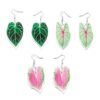 Wholesale Creative Temperament Exaggerated Acrylic Love Green Powder Leaf Turtle Leaf Summer Holiday Personalized Earrings